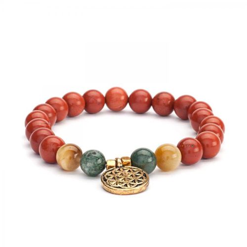 Мала гривна, червен яспис, мъхов ахат и тигрово око/  red jasper, moss agate & tiger eye