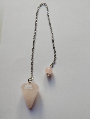 Радиестезия- MINI Махало от Розов Кристал с верижка 3/2 cm  