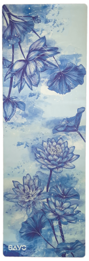 Йога постелка Лотос травел синя