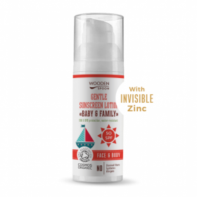 Био Слънцезащитен Лосион Baby&Family Invisible Zinc, SPF50, 50ml, Wooden Spoon