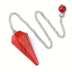 Радиестезия- Махало от Червен яспис с верижка 4/2 cm  - 1 бр