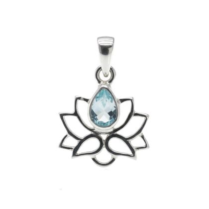 Висулка Лотос Сребро с топаз