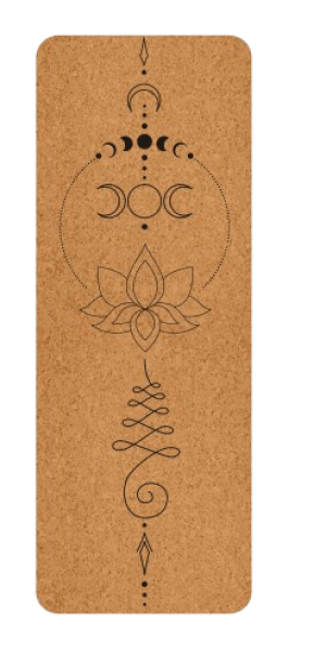 Йога постелка корк Лунен цикъл 183 х 61 см, 4 мм