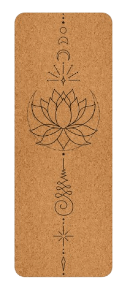 Йога постелка корк Слънчева енергия 183 х 61 см, 4 мм