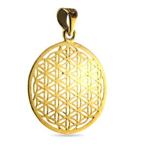 Медальон "Цвете на живота" 25 мм | сребро 925, позлатено